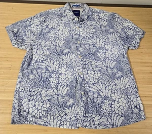 Camisa Tommy Bahama Para Hombres 2XL Azul Isla Calce Moderno Seda Hawaiana Manga Corta - Imagen 1 de 7