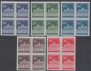 GERMANY Sc # 9N251-5 CPL MNH SET of 5 in BLOCKS of 4 - BRANDENBURG GATE - Picture 1 of 1