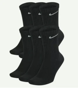 Calcetines Nike Crew 6 Pares Algodón Negro Todos los Días NUEVOS SX7666-010 Para hombres Medianos 6-8 - Imagen 1 de 1