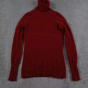 White Warren Sweater Womens Small Red Cashmere Turtleneck Pullover Preppy - Picture 1 of 8