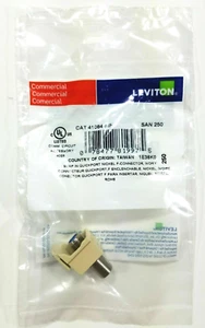 Adaptador coaxial 41084-FIF Leviton QuickPort tipo F niquelado, marfil - 50 unidades - Imagen 1 de 5