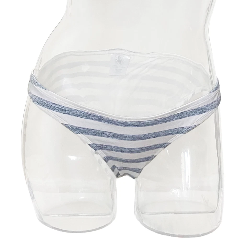 Parte inferior de baño de bikini a rayas marfil/gris usado en excelente estado - para mujer talla XS - Body guante traje de baño Foto 1 de 3