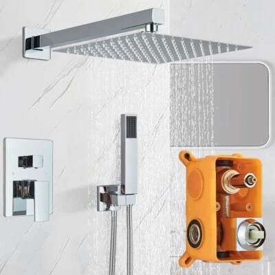 ROZIN Miscelatrice rubinetto doccia set incasso cromato 20cm ottone soffione doccetta