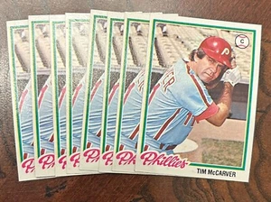 RAZOR SHARP LOT OF EIGHT  1978 TOPPS BASEBALL #235 TIM MCCARVER  1.49 SHIP - Picture 1 of 1