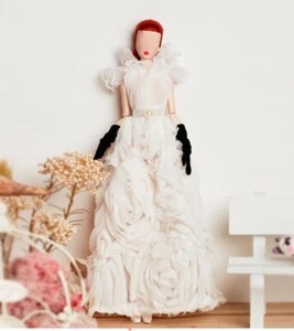 1/6 Doll Clothes White Evening Dress Gloves 11.5" Dolls Clothing Party Gown Gift - Picture 1 of 2