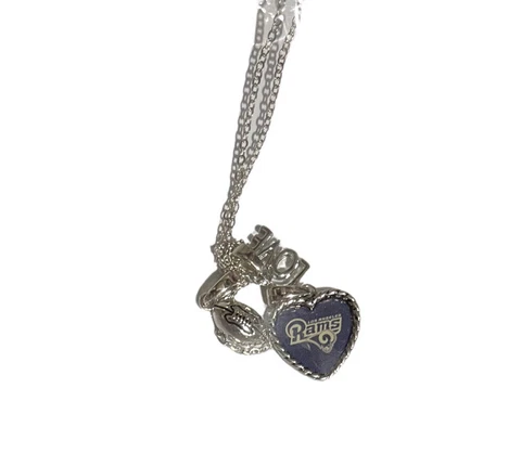 Los Angeles Rams Charmed Necklace Love & Football [NEW] NFL Jewelry Charm Cover
