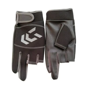 Solid Pattern Anti Slip Gloves Men Women Outdoor Protection Cotton Fishing Glove - Picture 1 of 18