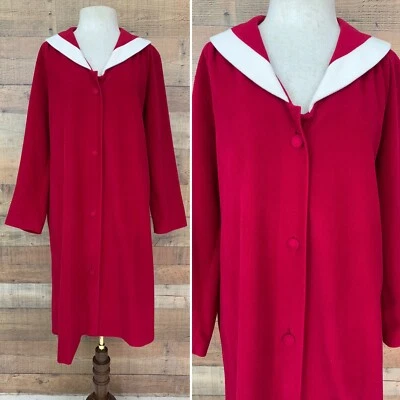 Vintage Vanity Fair Button Front  Soft Velour Lounge Robe Sz M Grandma - Image 1 of 4