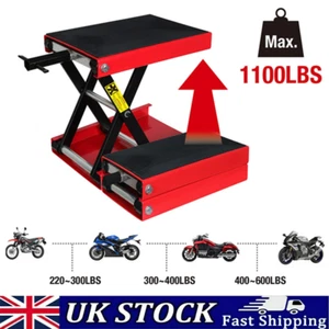 Heavy Duty 1100LBS Motorcycle Motor Bike Stand Scissor Lift Jack Workshop UK - Picture 1 of 11