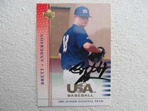 USA Junior National Team Brett Anderson Signed Autographed 2005 Upper Deck Mint