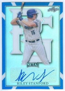 RILEY STANFORD "PRE PRODUCTION PROOF AUTOGRAPH CARD /1" LEAF PERFECT GAME 2021