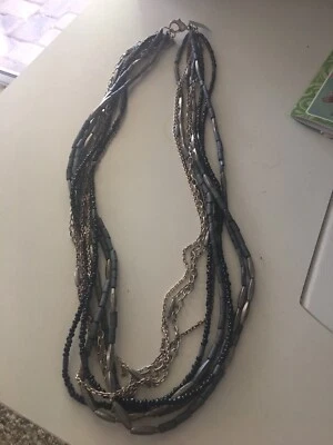 Chico's 36” long Multi strand Grey & Black necklace NWT - Image 1 of 4
