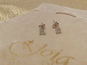 Orecchini Punto Luce Argento 925 Zircone Crystal 4 mm Incastonato Uomo Donna - Foto 1 di 3