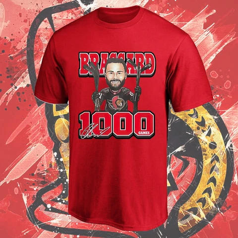 Ottawa Senators Derick Brassard 1000th Hockey Games T-shirt Gift Fan S-3XL Cover
