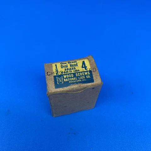 National Lock Co. NOS Vintage Oval Head Wood Screws Brass Gross 1/2 Cover