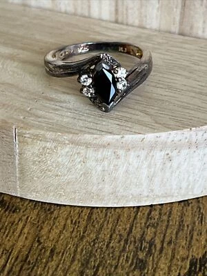 De colección RJ Graziano Para Avon Plata de Ley 925 Zafiro Negro Talla 7 Foto 1 de 4