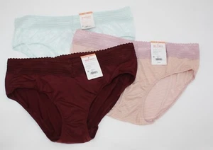 Nuevo conjunto de 3 bragas WARNER'S sin muffin top HIPSTER VERDE VINO MALVA RAYAS 3XL - Imagen 1 de 6
