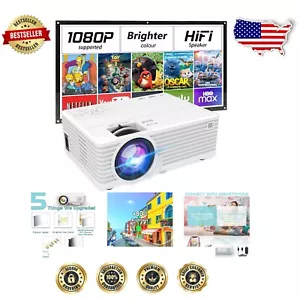 Compact 1080P Projector with Built-in Speaker - Perfect for Movies and Gaming - Picture 1 of 9