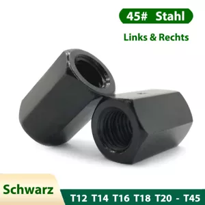 45# Stahl Sechskantmutter Trapezgewindemutter T12 - T45 Mutter für Leitspindel - Bild 1 von 35