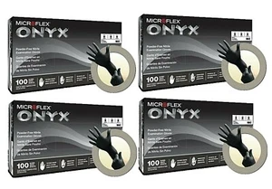 400 Microflex Onyx schwarz Nitril Handschuhe 4 Boxen à 100 latexfrei N644-XL - Bild 1 von 4