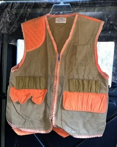 SafTbak Small Game Hunting Vest Blaze Orange & Tan with Game Bag Mens size S? M? - Picture 1 of 10
