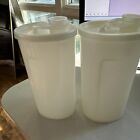 TUPPERWARE SWEET SAVER SYRUP DISPENSER DRIPLESS SPOUT & LID #640 Set Of 2