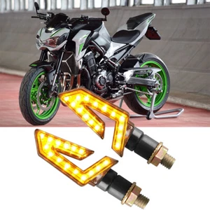 Motorcycle LED Turn Signal Amber Lights For Kawasaki Z1000 Z900 Z650 Z400 Z125 - Picture 1 of 7