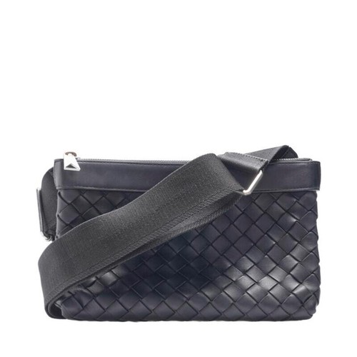 Borsa a tracolla Bottega Veneta nera intrecciata