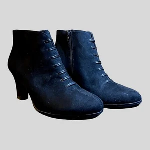 Aerosoles Damen-Booties Größe 9 M schwarz Knöchel Kunst-Wildleder bequem Reißverschluss Mode Ex - Bild 1 von 7