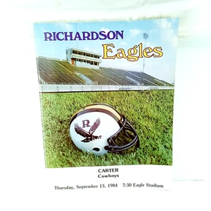 1984 Texas High School Football Program Richardson Eagles Carter Cowboys - Picture 1 of 2