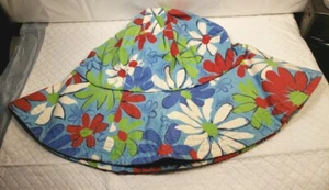 Vintage 60's Flower Power Bucket / Beach Hat Fits All Made In Japan - Picture 1 of 4