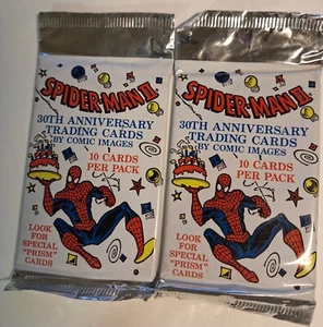 SPIDERMAN 30TH ANNIVERSARY FACTORY SEALED 10 CARD PACK, lot of 2 - Picture 1 of 2