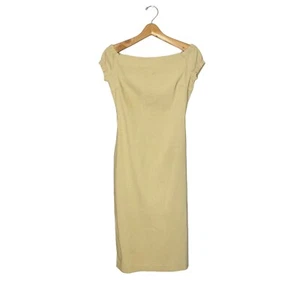 Vintage Euro Y2K ZARA XS/S Tan Pencil Dress Tight Fitted Stretch - Picture 1 of 6