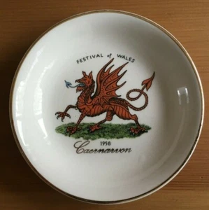 FESTIVAL OF WALES CAERNARVON 1958 - SMALL PIN DISH 10cm - Picture 1 of 2