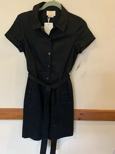 Kate Spade-Black button front fit & flare harriet shirtdress Size 2 NWT  $325! - Picture 1 of 11
