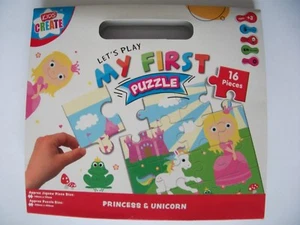 Kinder pädagogisches Let's Play My First Puzzle Einhorn & Prinzessin 16 Teile 3+ - Bild 1 von 4