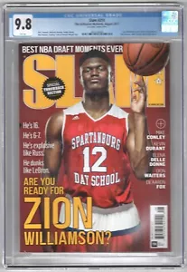 Zion Williamson SLAM Magazine #210 prima copertina FC agosto 2017 edicola CGC 9,8 - Foto 1 di 2