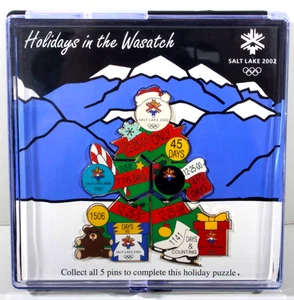 6"X6" 2002 SALT LAKE WINTER OLYMPIC GAMES HOLIDAYS W/5 LIMITED EDITION PINS SET! - Picture 1 of 4