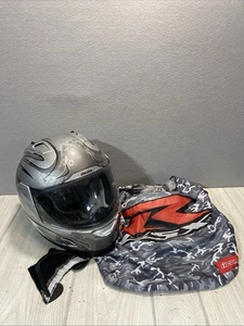 ICON ALLIANCE R GSX Threshold HELMET SILVER CLEAR SHIELD XL - Picture 1 of 15