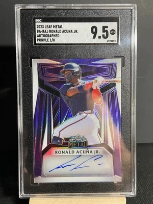 2023 Leaf Metal Exotic Ronald Acuna Jr Purple Refractor Auto /8 SGC 9.5 RARE SSP - Image 1 of 2