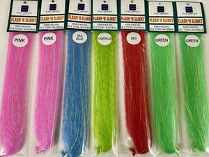 7 PACKS OF FLASH N' SLINKY FLY TYING MATERIAL. STREAMERS, BAITFISH. JUST ADD H2O - Picture 1 of 2