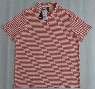 ADIDAS Golf Ultimate365 Mesh Print Polo Top IQ2949 Men's Size XL $70 Red Stripe - Imagem 1 de 4