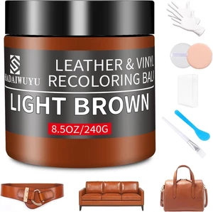 Leather Recoloring Balm,8.5Oz Leather Color Restorer,Light Brown Leather Repair - Picture 1 of 12