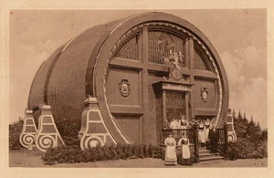 LEIPZIG-Intern.Baufachausstellung 1913-RIESENFASS in d.lustigen Ecke-ungelaufen - Bild 1 von 2