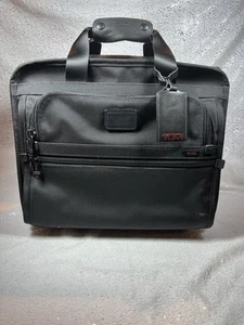 TUMI 26102DH Black Alpha Collection Wheeled Compact Computer Rolling Brief Case - Picture 1 of 11