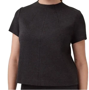 Spanx The Perfect Funnel Top Camicia Donna Grande Grigio Erica Manica Corta Nuova con etichette - Foto 1 di 8