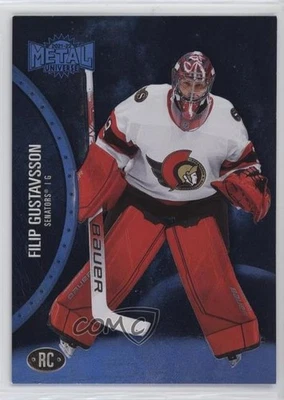 2021 Skybox Metal Universe Rookies Blue Spectrum Filip Gustavsson #159 Rookie RC - Image 1 of 3