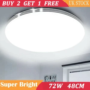 72W LARGE LED Ceiling Light Round Panel Down Lights Kitchen Living Room Bedroom - Picture 1 of 10