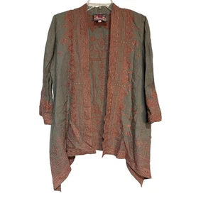 Johnny Was bestickter Staubtuch Kimono vorne offen Bohemian Cardigan - Bild 1 von 7