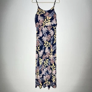 Naif Dress Medium Blue Tropical Sleeveless Maxi Coastal - Picture 1 of 6